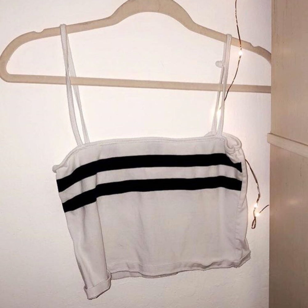 brandy Neville tank top white w/ navy blue stripes